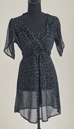 Kleid mit Leopardenmuster Gr 36 Transparent 