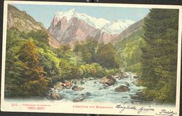 Postkarte: Lütschine mit Wetterhorn
