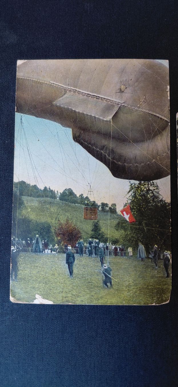 Ansichtskarten: 2 Ansichtskarten, Schwezeizer Soldaten mit Luftballon, 1907 – Gebraucht aus Trogen von Limboo 1