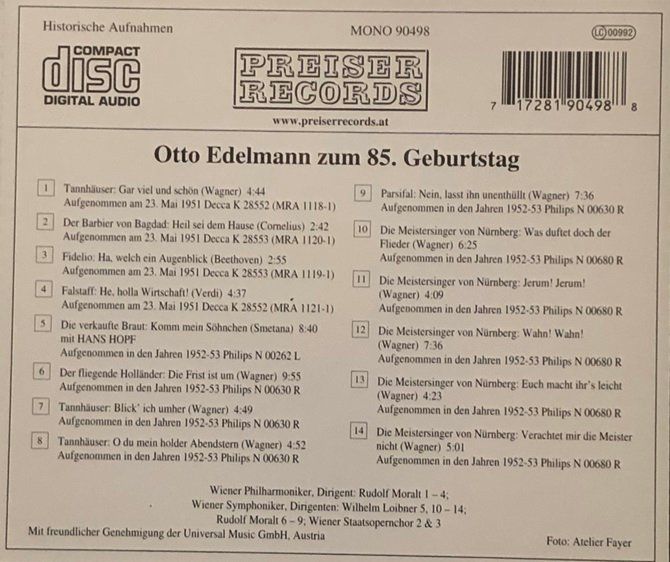 CDs: Otto Edelmann - Otto Edelmann – Gebraucht aus Grüningen von azulamarillo 1