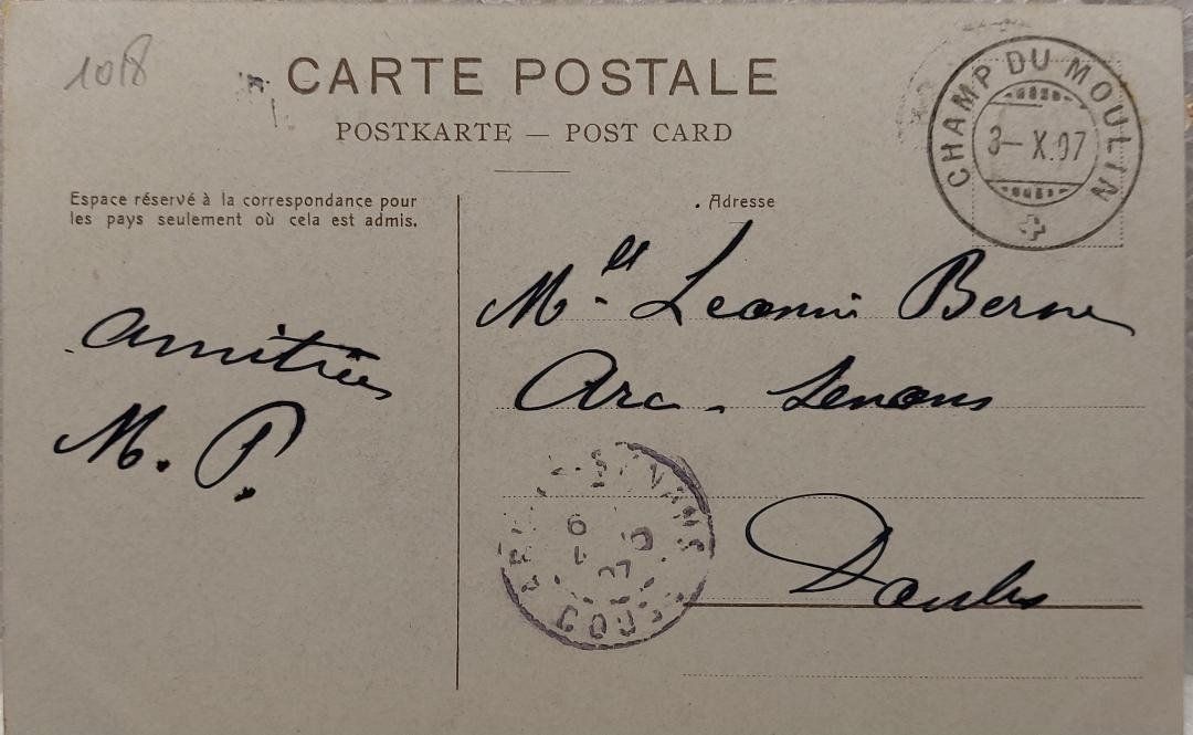 Cartoline postali: GORGES de l'AREUSE - 1907 – Usato da Delémont venduto da Domdom1 1