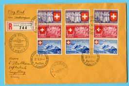 Brief Swissair Europaflug West nach Antwerpen 1939
