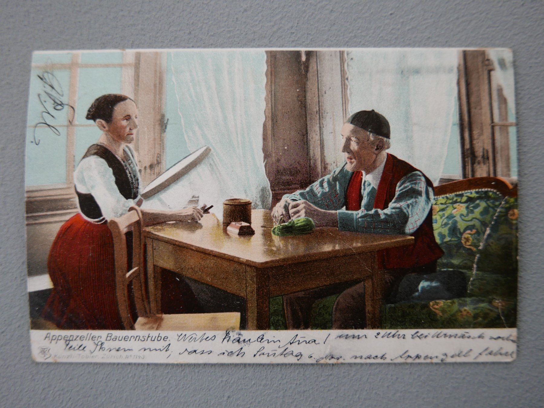 Cartoline postali: ANTIKE ANSICHTSKARTEN APPENZELLER BAUERNSTUBE – Usato da Balgach venduto da Zwischenraum 3