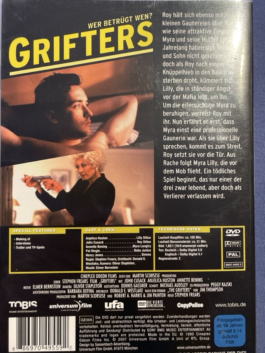 Tous les DVDs: Grifters  (1990)  selten – D'occasion à Waldenburg par Mimily33 1
