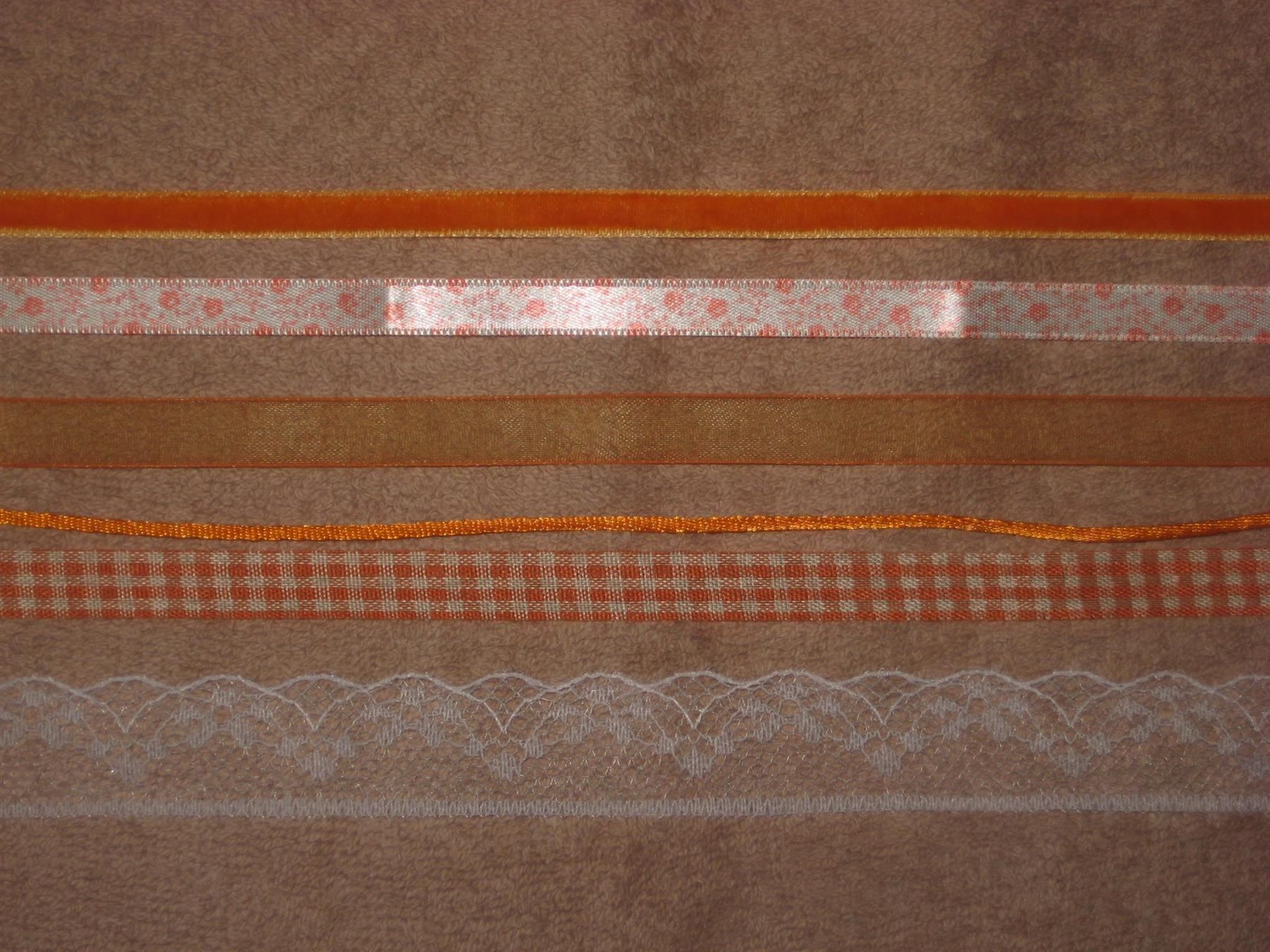 Nastri decorativi: Bändeli - Set 6 Bänder orange/weiss – Nuovo e nell'imballaggio originale da Füllinsdorf venduto da Schlupp