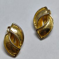 Vintage Ohrclips vergoldet abstrakt elegant #C1