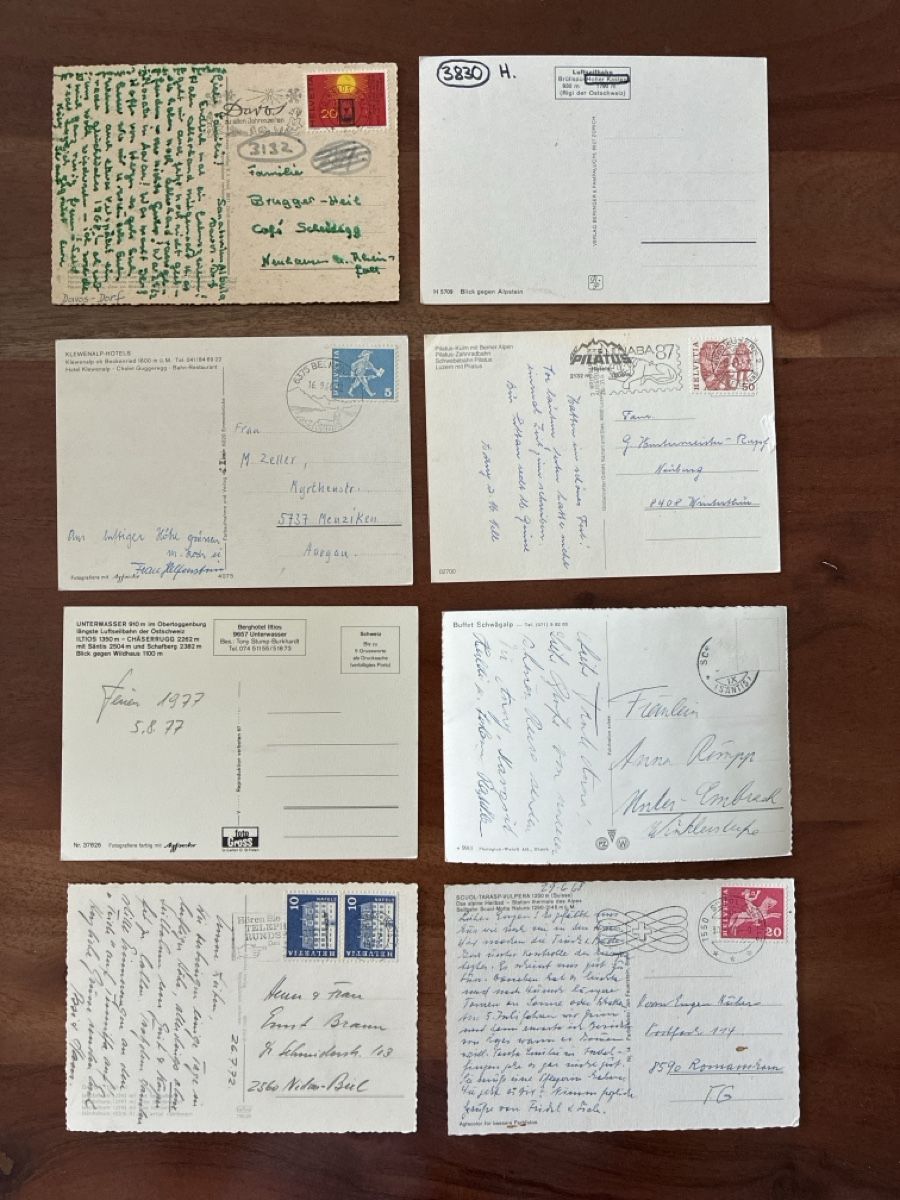Cartoline postali: 15 Ansichtskarten Schweiz Überraschungs Paket 92 – Usato da Oftringen venduto da Cla.vD.74 3