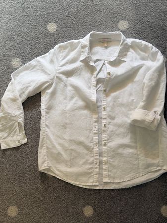 🌸 Esprit Leinenbluse Damen Weiss – Gr. 36 – Top Zustand