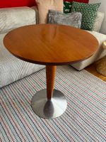 Bistrotisch Mid-Century Style Holz mit konischem Metallfuss