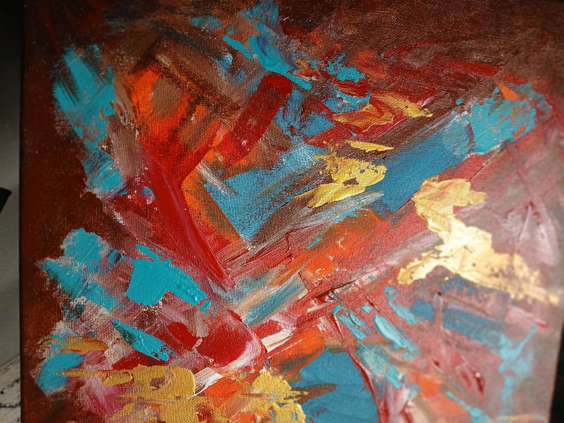 Gemälde: Original Gemälde, Abstrakt, Leinwand 40x40 cm – Neu und originalverpackt aus Beinwil am See von Superchance 5