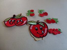 Sticker zum Aufnähen - Äpfel, Beeren - 6 Stück