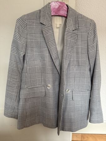 Damen Blazer H&M kariert blau weiss Grösse 38 Zustand gut