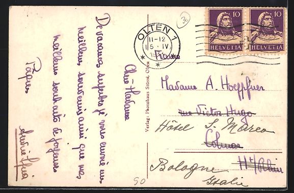 Cartoline postali: AK Olten, Ortsansicht mit Säntis – Usato da Berlin venduto da bartko-reher 1