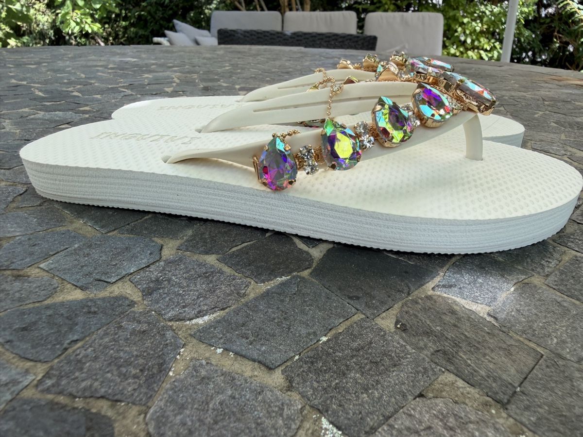 Scarpe da donna: Flip-Flops weiss Glitzer-Steine Grösse 36 – Usato da Zürich venduto da Fuxion 3