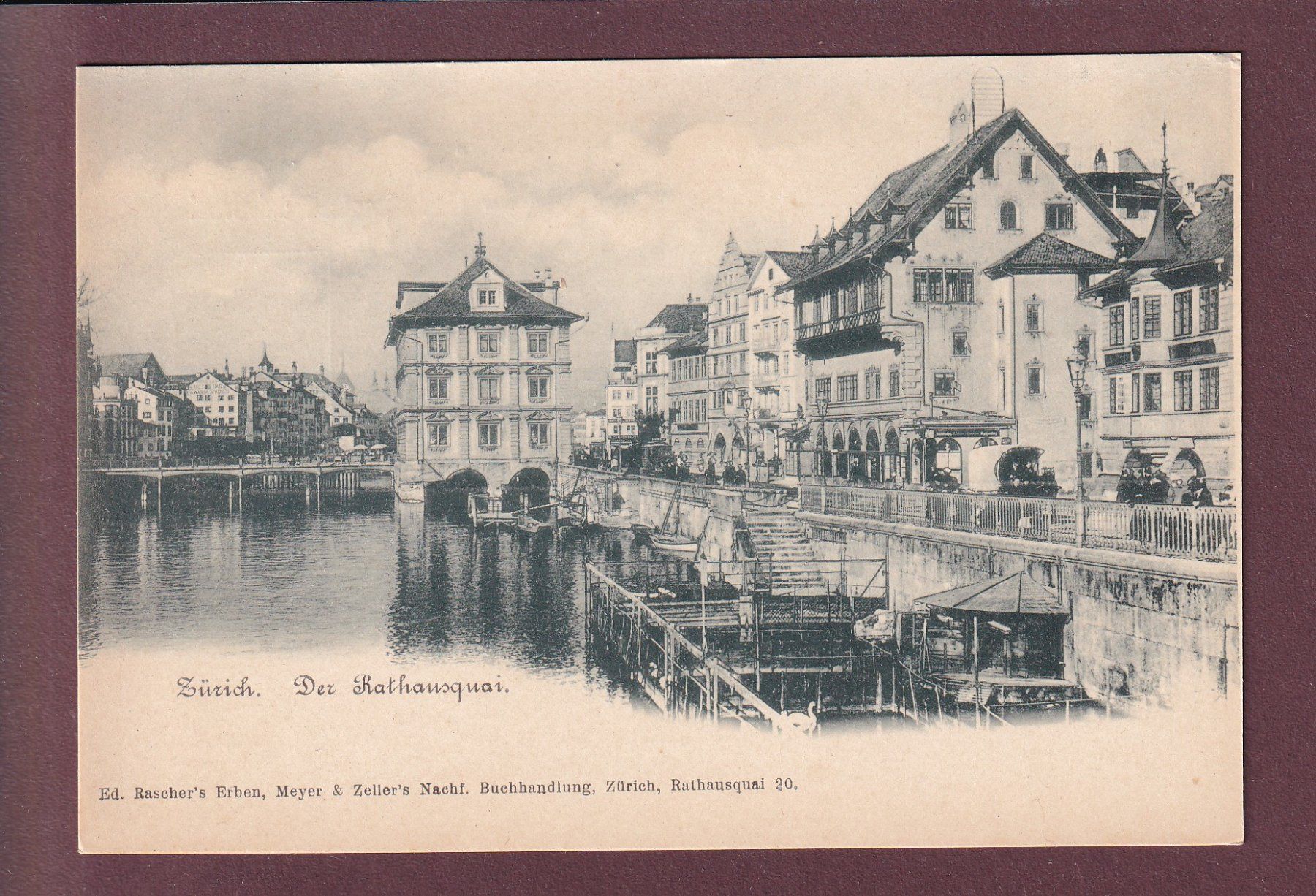 Cartoline postali: ZÜRICH - Rathausquai – Usato da Pully venduto da nicecards