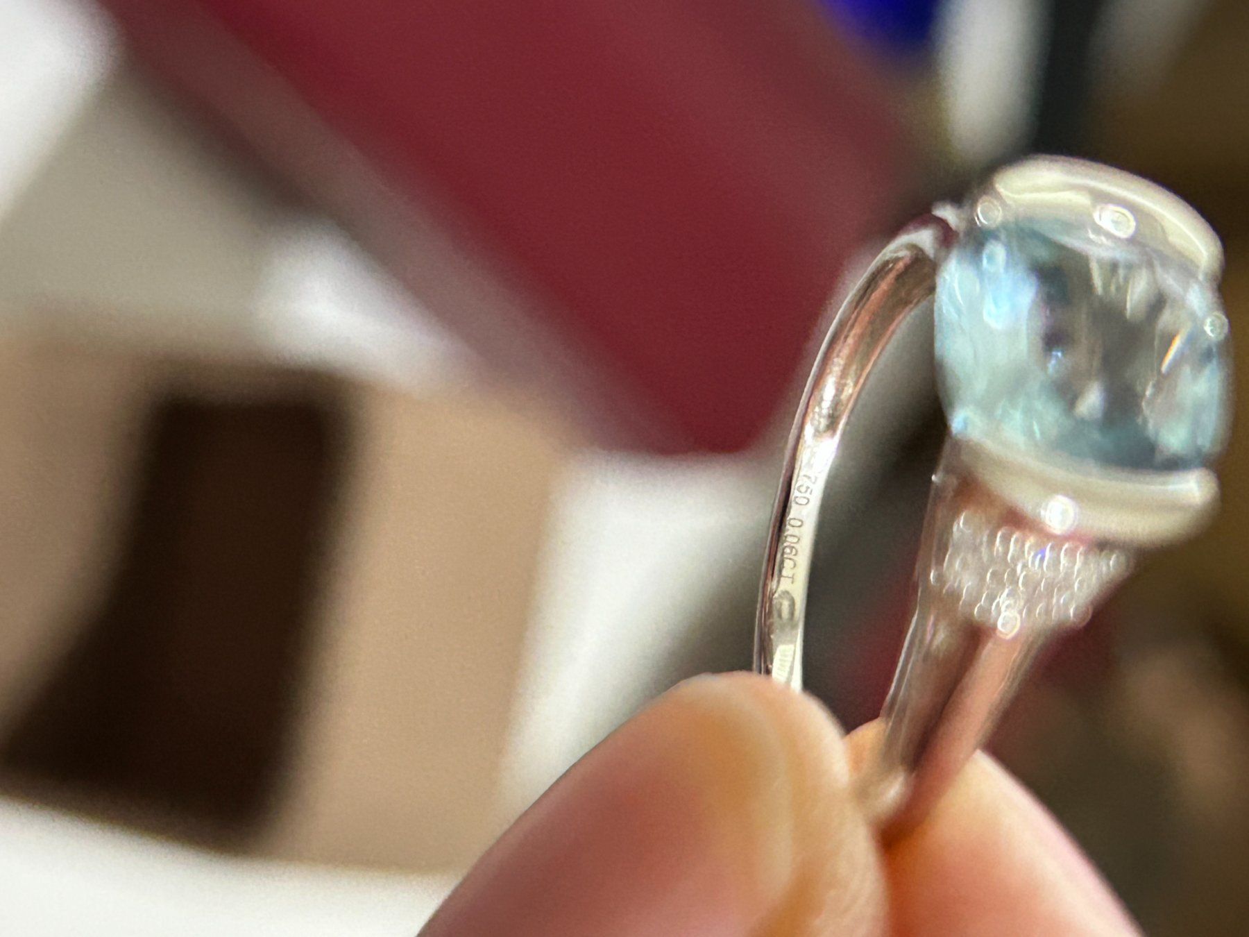 Christ Ringe: CHRIST Bella 18K WG Blautopas Ring 54 – Neu (gemäss Beschreibung) aus Itingen von bra_c7hw 7