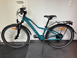 Kinderfahrrad, 24, Velo, mit Licht, Schutzblech und Gepäcktr