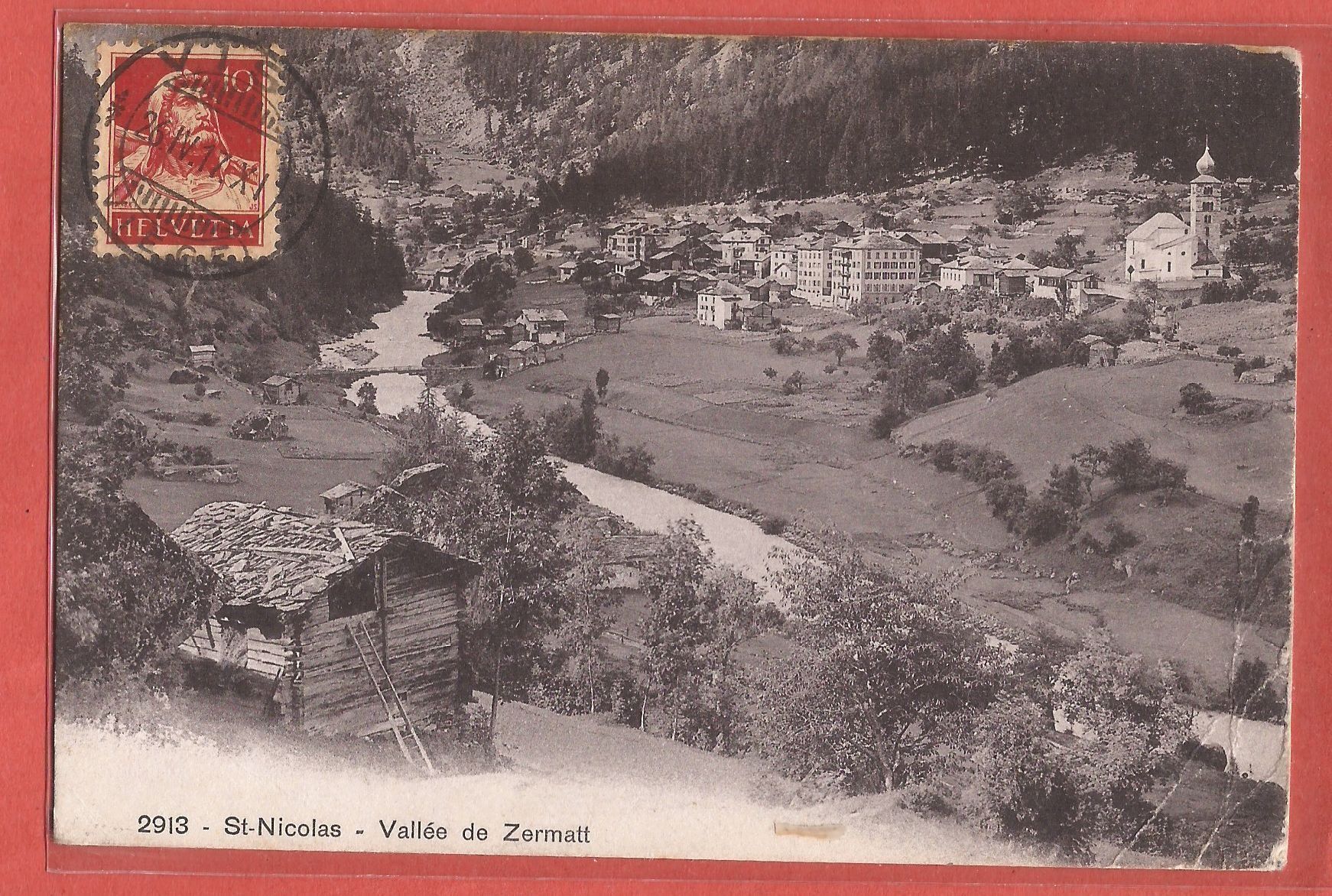 Cartoline postali: St. Niklaus bei Zermatt - 1917 – Usato da Fislisbach venduto da Porano