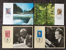 4 Stück Postkarten Helvetia PTT 1985 und 1986 NEU
