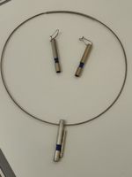 Schmuckset Collier mit Ohrhängern, Silber 