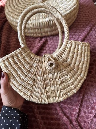 Peruanische Handtasche Junco Natur Farbe - Neu - 20x20cm