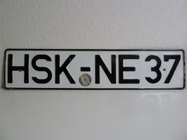 Nummernschild / Auto / Kfz-Kennzeichen Deutschland HSK-NE 37