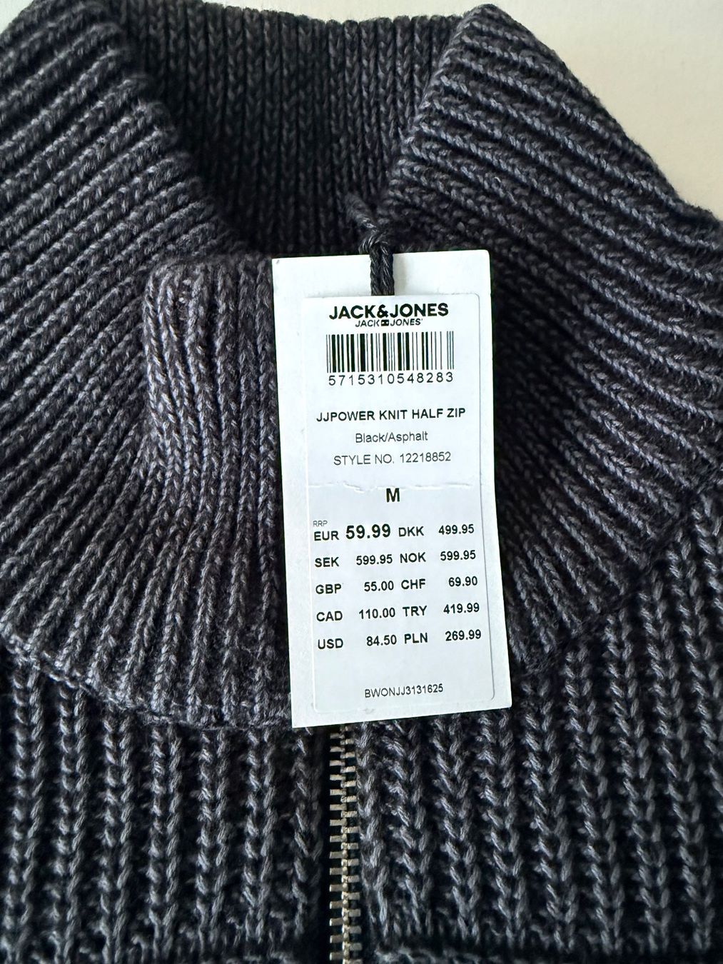 Jack & Jones Pulls & Sweat-shirts: JACK & JONES, Strickpullover JJPOWER, Gr. M, Schwarz/Grau – Neuf avec emballage d'origine à Rudolfstetten par gst_g7xl 1