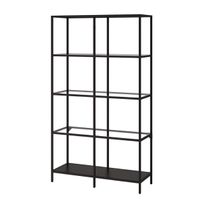 IKEA VITTSJÖ Regal schwarz braun mit Glas