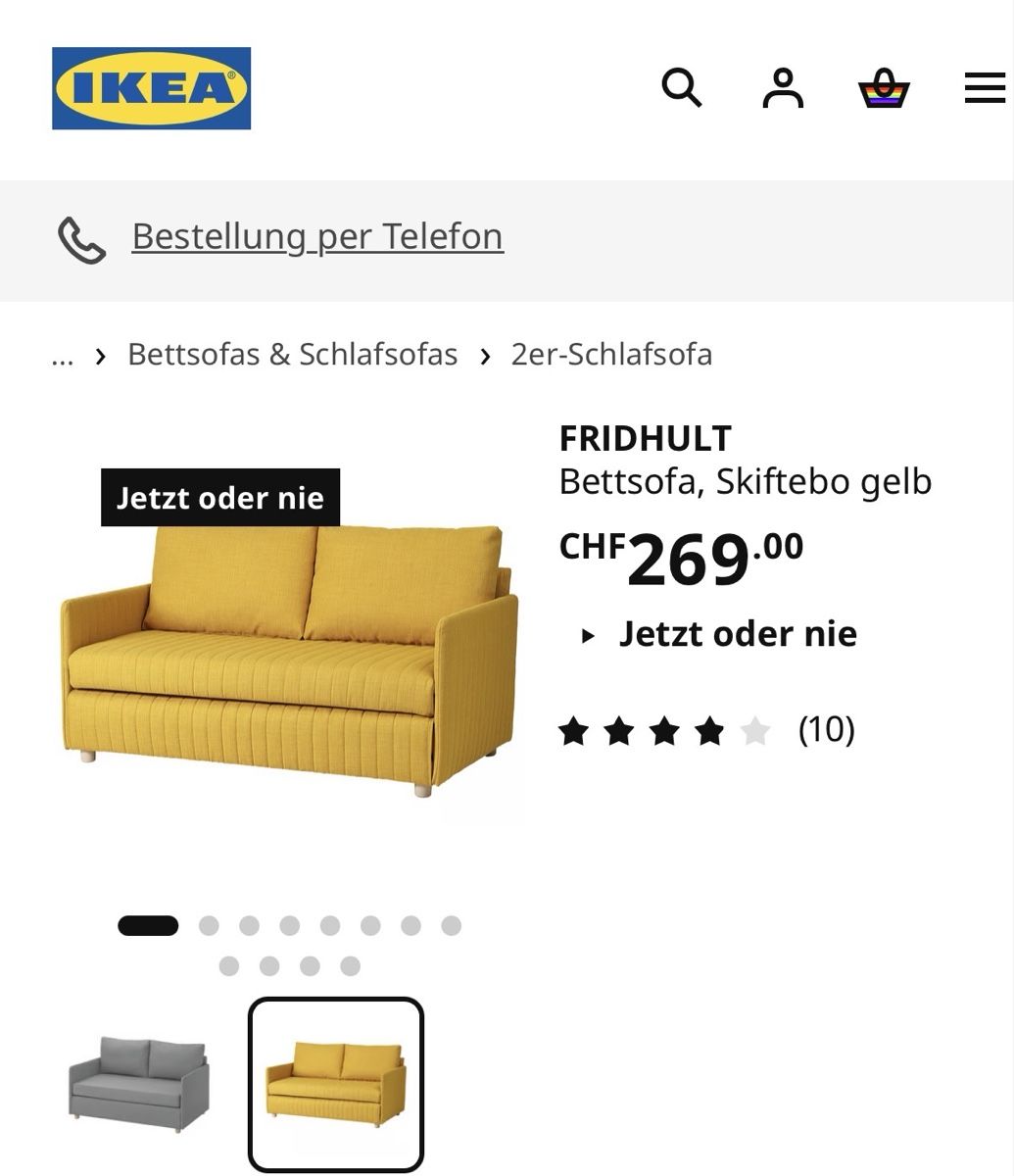 Ikea Divani: Canapé lit Jaune IKEA – Difettoso da Geneve venduto da pupykina