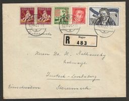 Pro Juventute 1927 Serie auf R-Brief