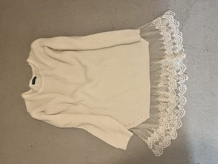 Ciao Milano Designer-Pullover, Creme, Spitze, S
