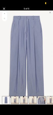 Women's Pants Blue Pinstripe Wide Leg Size M
