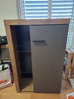 Schrank Holzoptik mit Glastablare 117x75x34 cm