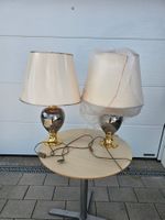 2 Tischlampen Gold Chrom Optik gebrauchter Zustand