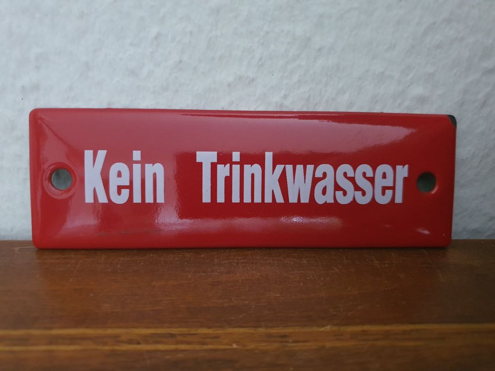 Emailschild Achtung Kein Trinkwasser Emaille Schild Vintage 1