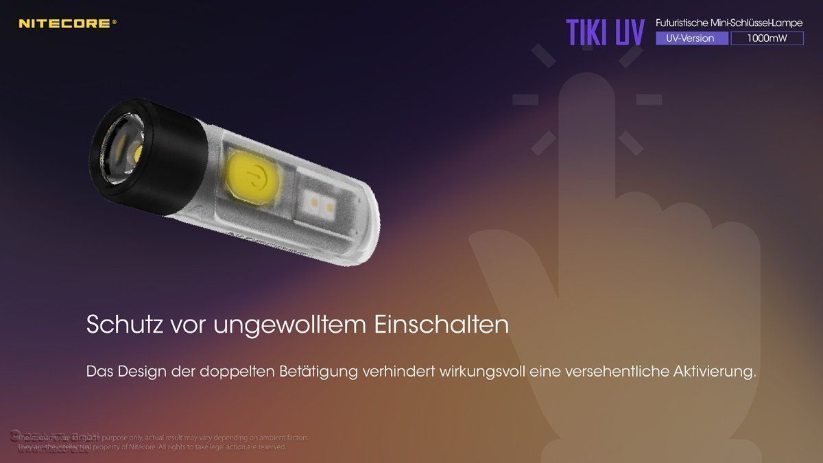 NiteCore Lampade: UV-Schlüssenbundlampe NiteCore TIKI UV – Nuovo e nell'imballaggio originale da Grüningen venduto da Prolumin 4