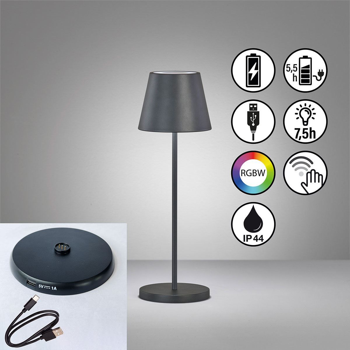 Lampade: LED Aussen Tischleuchte, 34 cm Höhe – Nuovo (secondo la descrizione) da Kreuzlingen venduto da Smart-Light 1