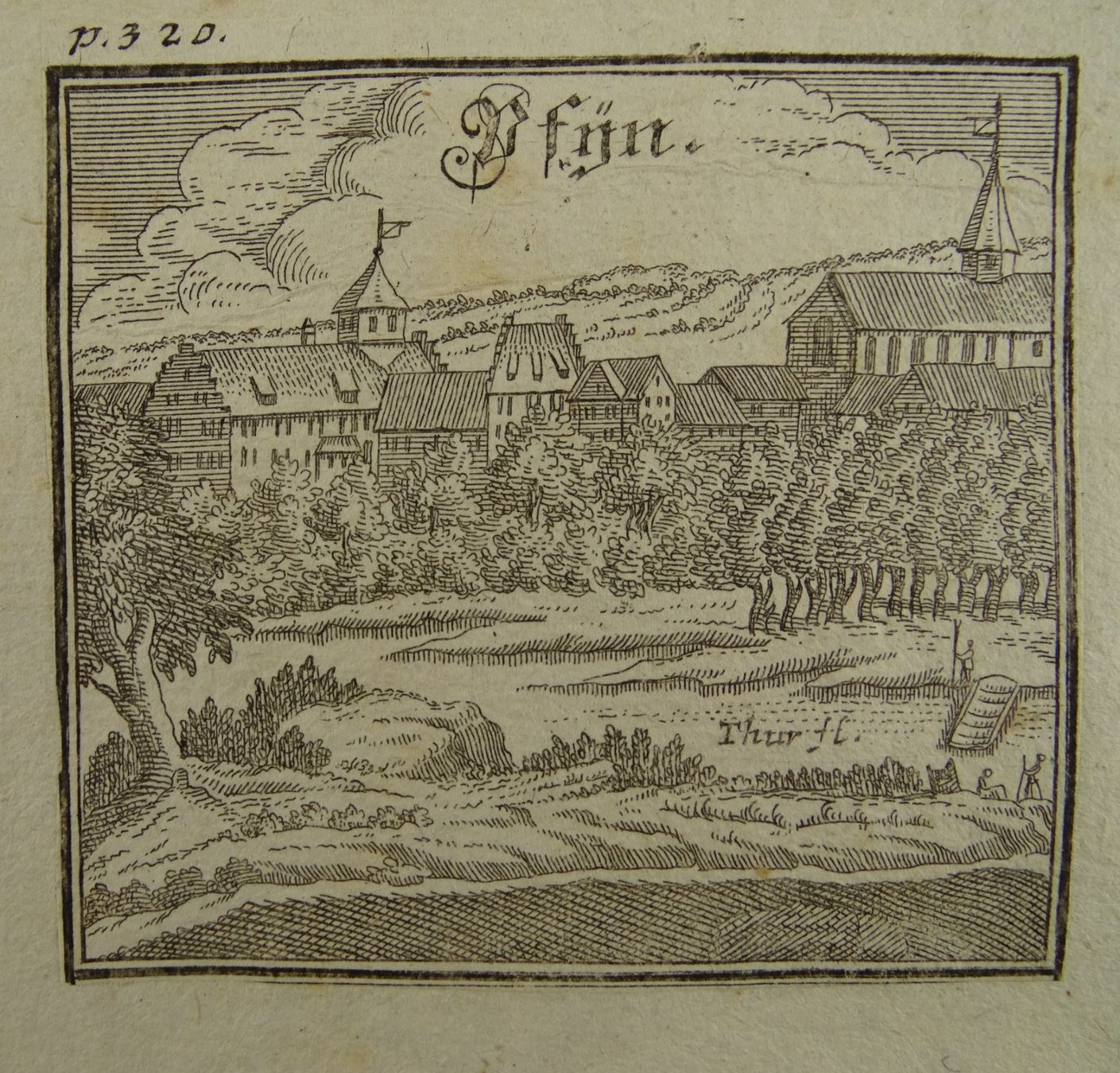 Incisioni: PFYN, KUPFERSTICH, BLUNTSCHLI 1742 – Usato da Grüningen venduto da Kartensammler