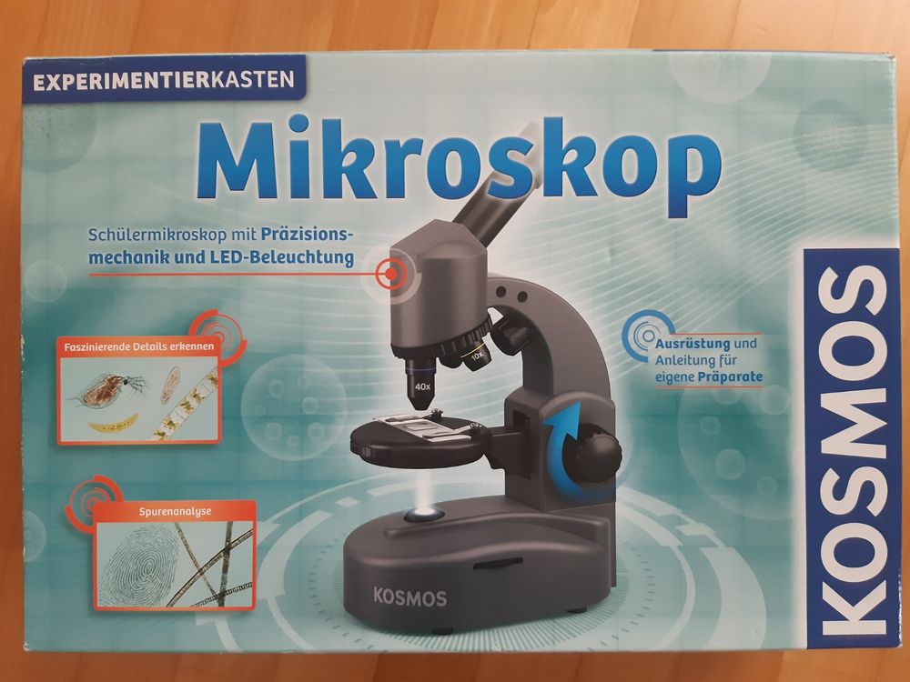 KOSMOS Microscope Découverte – Grossir Des échantillons – Coffret STEM 616984 – Dès 8 Ans – Notice Multilingue