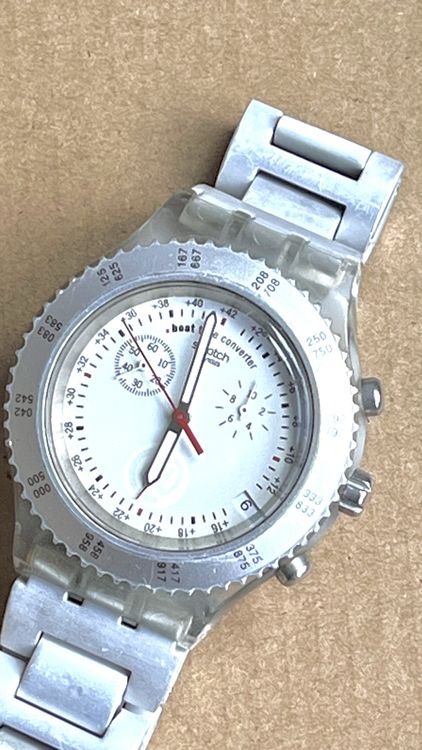 Swatch Orologi: Vintage Swatch Uhr, Chronograph, Alu Band  – Usato da Grenchen venduto da chththl