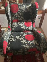Designer-Ohrensessel mit Blumenmuster (Schaukelstuhl)