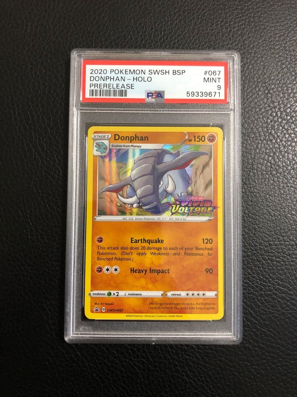 Pokémon Carte collezionabili: 2020 Donphan Holo Prerelease SWSH067 - PSA 9 – Usato da Fribourg venduto da C.Garcia