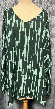 Cecil Blusenshirt, XXL, Grün-Mint Muster, Top Zustand