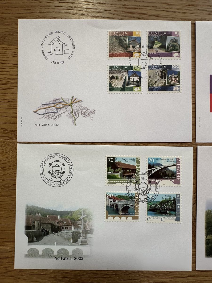 Alle Briefmarken: Schweiz - FDC PRO PATRIA 2000-2007 komplett – Gebraucht aus Schmitten / FR von Samsara169 1