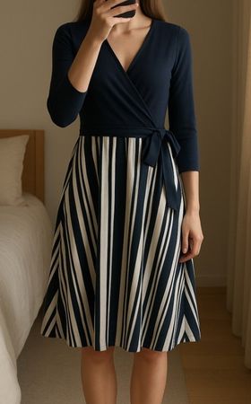 Robe Principles rayée bleue et blanche, taille 38 (M)