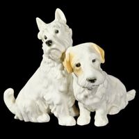 🐶 SELTEN! Volkstedt Karl Ens Porzellan Hunde – 1920er 🐶