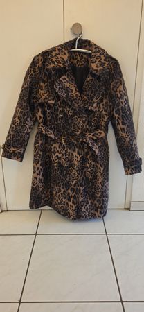 Damen Trenchcoat Leopardenmuster