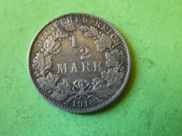 Dt. Reich 1918 E, 1/2 Silbermark