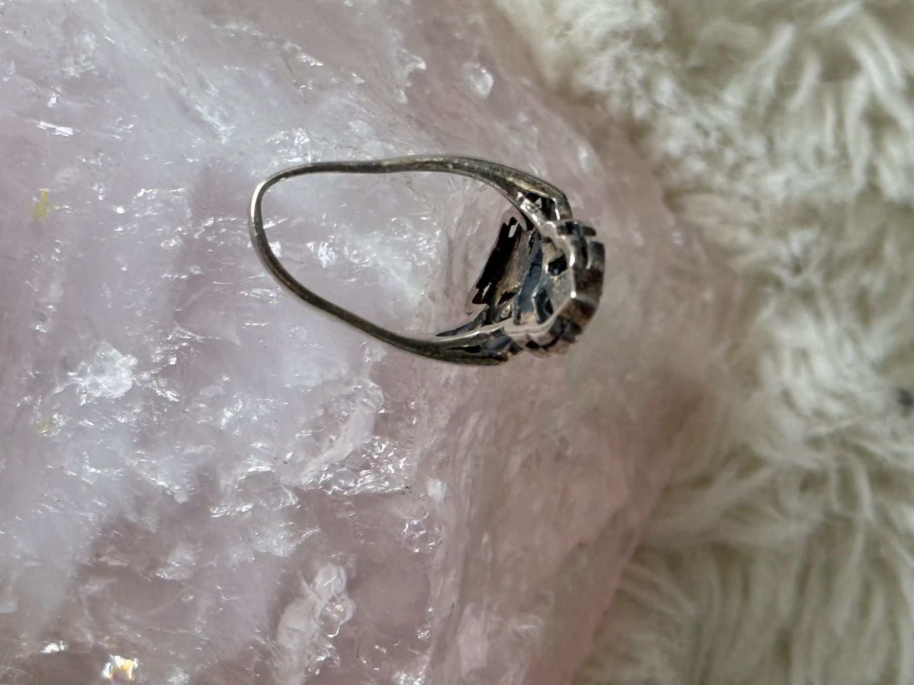 Anelli: Vintage Silberring 925 mit lila Stein – Usato da Istighofen venduto da Ringparadies 2