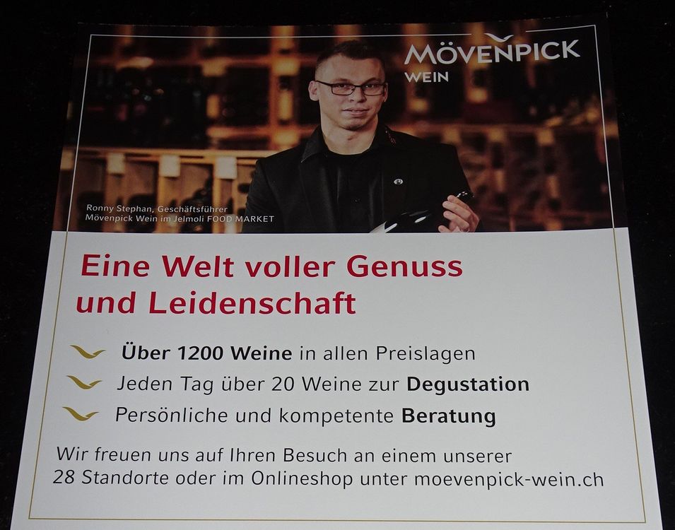 Gutschein Mövenpick Wein, CHF 30.-- | Kaufen auf Ricardo